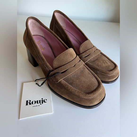 Rouje Shoes - Rouje Heels Mules Tan Suede